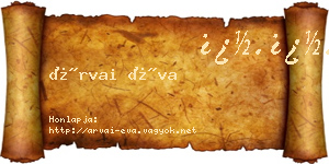 Árvai Éva névjegykártya